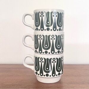 Vintage Bilton Stoneware Stacking Mugs MCM Pottery England